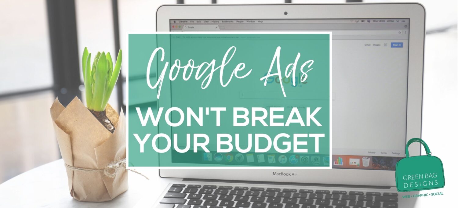 Google Ads won't break your budget hero image in green box